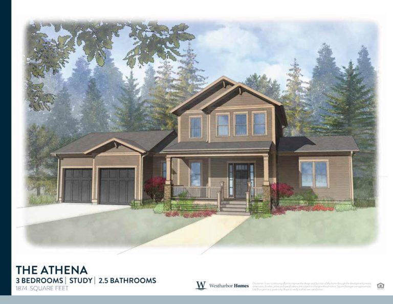 Athena Home Plan Exterior Rendering Westharbor Homes